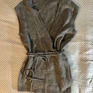 Gray wrap sweater vest